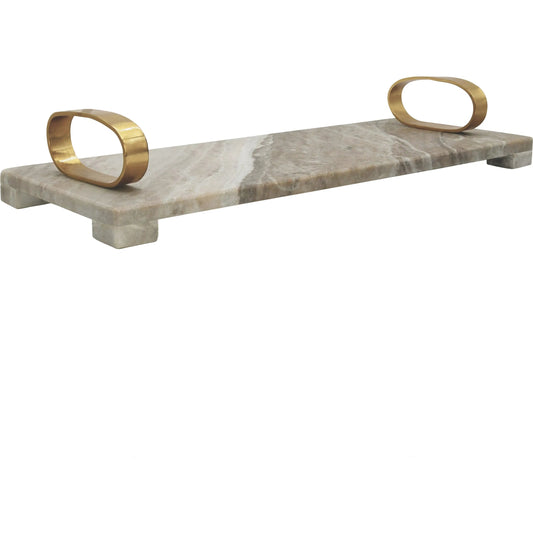 Tadeo Marble Tray by Worlds Away. Made from marble, brass in a unique style.