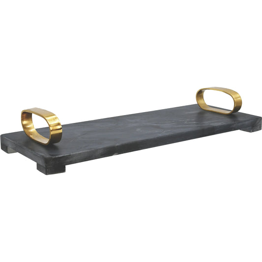 Tadeo Marble Tray by Worlds Away. Made from marble, brass in a unique style.