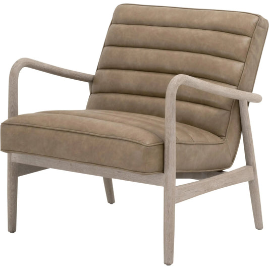 Tahoe Club Chair by Essentials For Living in ivanhoe toast, natural gray oak. Made from solid oak wood in a modern style.