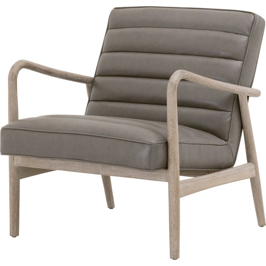 Tahoe Club Chair by Essentials For Living in ore gray and natural gray oak. Made from solid oak wood in a modern style.