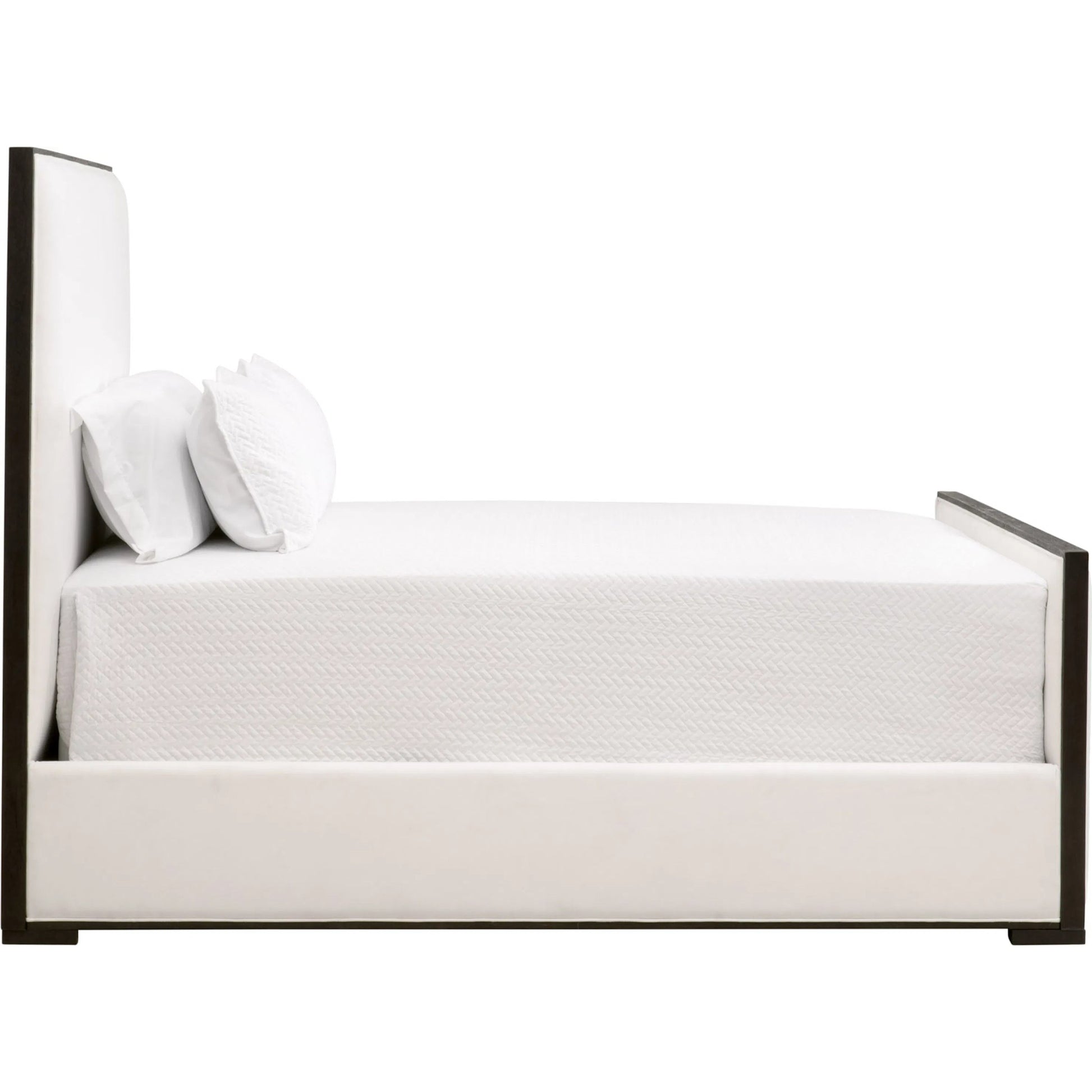 Tailor Bed by Essentials For Living in livesmart peyton-pearl, matte brown oak. Made from solid oak wood, plywood, metal in a modern style.