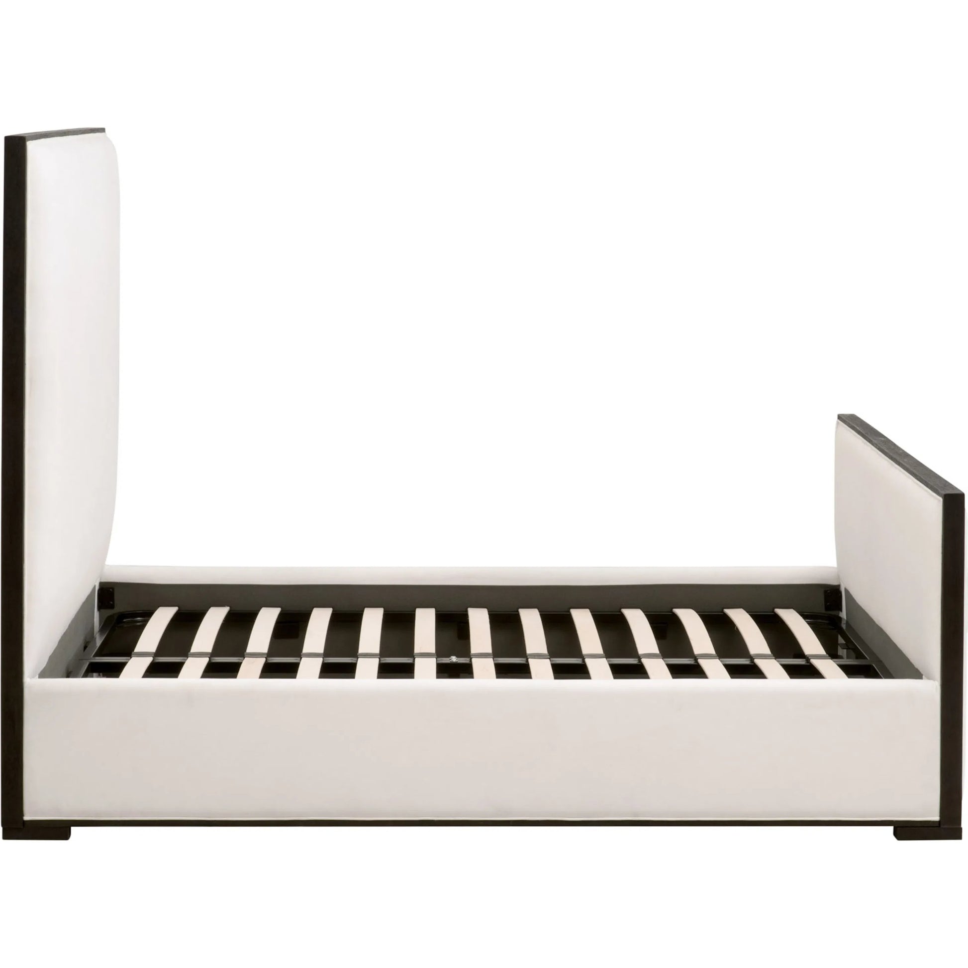 Tailor Bed by Essentials For Living in livesmart peyton-pearl, matte brown oak. Made from solid oak wood, plywood, metal in a modern style.