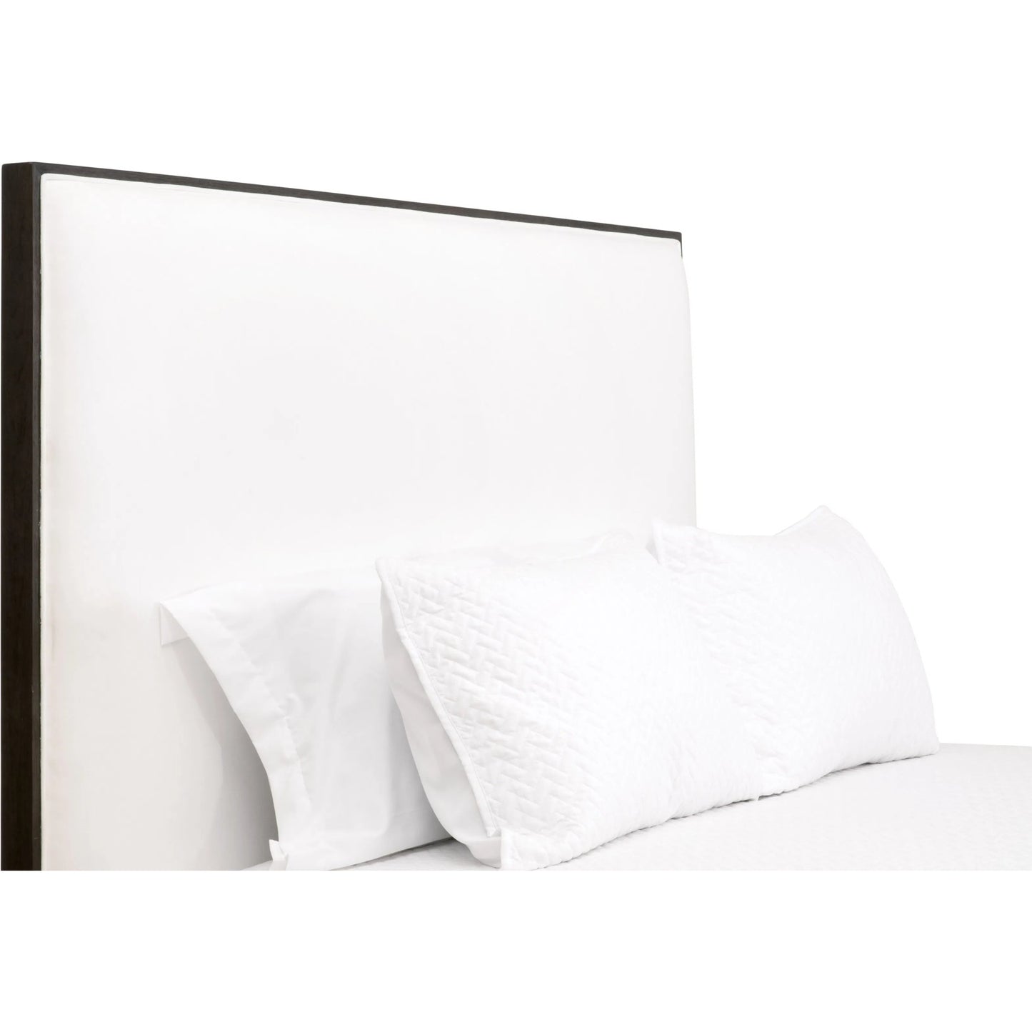 011 SI-2249339,SI-2249340,SI-2249341 | Closeup | Tailor Bed by Essentials For Living in livesmart peyton-pearl, matte brown oak. Made from solid oak wood, plywood, metal in a modern style.