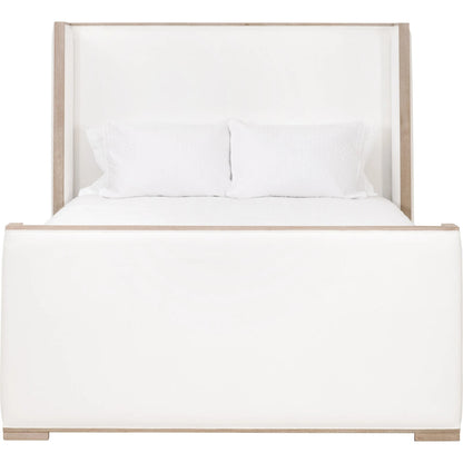 Tailor Shelter Bed by Essentials For Living in livesmart peyton-pearl and natural gray oak. Made from solid oak wood, plywood, metal, 98% polyester/2% nylon fabric, foam in a modern style.