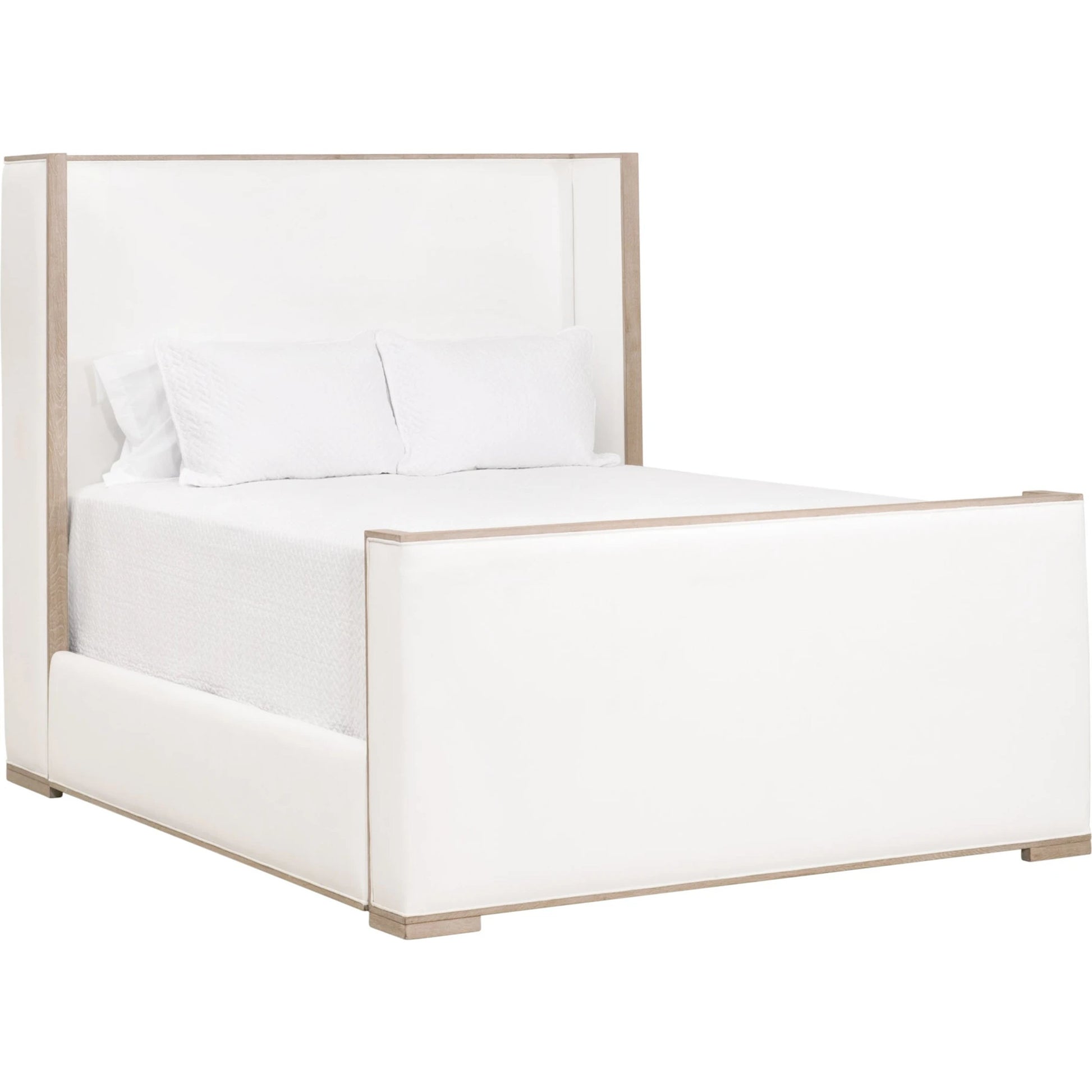 Tailor Shelter Bed by Essentials For Living in livesmart peyton-pearl and natural gray oak. Made from solid oak wood, plywood, metal, 98% polyester/2% nylon fabric, foam in a modern style.