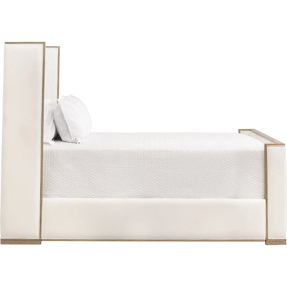 Tailor Shelter Bed by Essentials For Living in livesmart peyton-pearl and natural gray oak. Made from solid oak wood, plywood, metal, 98% polyester/2% nylon fabric, foam in a modern style.