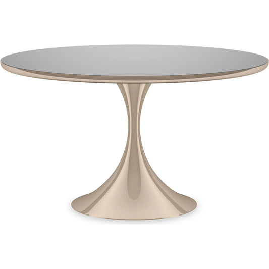 Semper 54 Round Dining Table by Caracole. Made from metal, glass in a unique style.