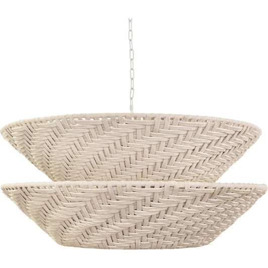 Takoda Round Two-Tiered Pendant by Worlds Away in off-white. Made from unique in a unique style.
