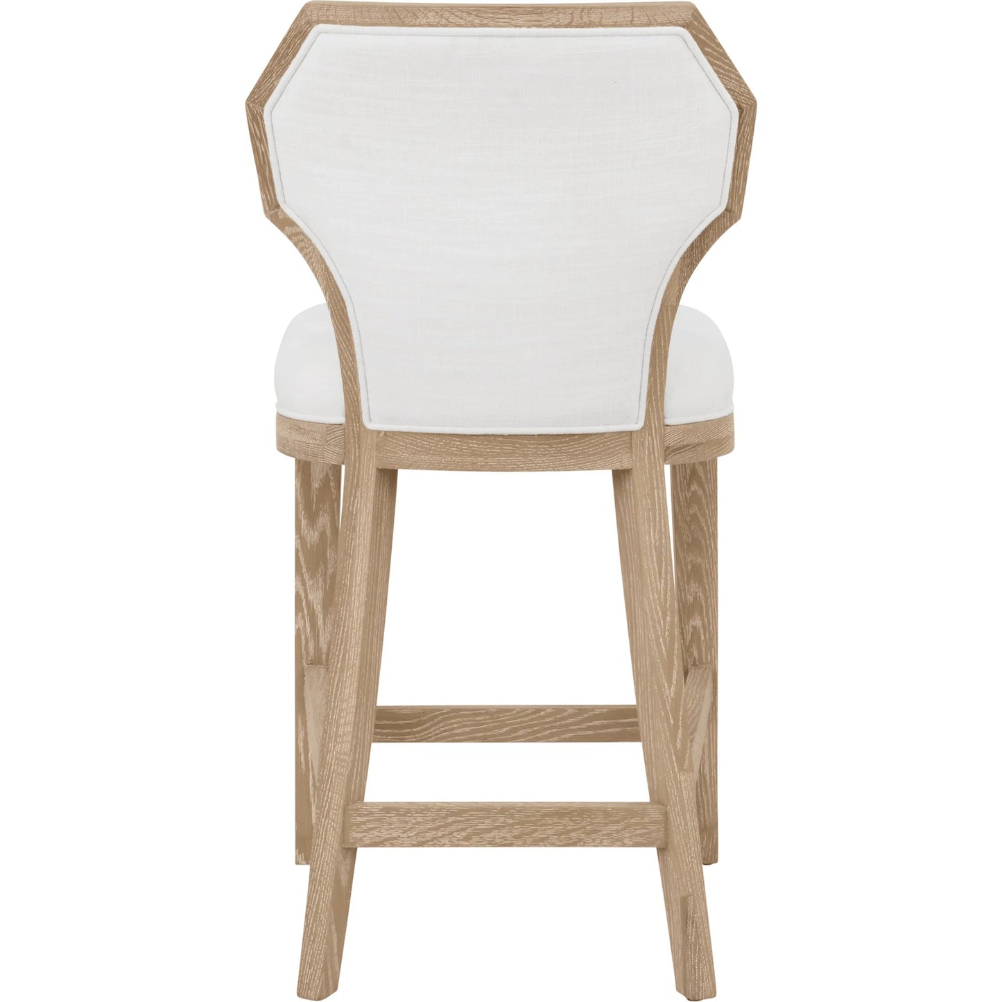 003 SI-2461351 | Additional Silo | Tally Counter Stool by Worlds Away in cerused oak. Made from solid wood, mdf, foam, linen in a transitional style.