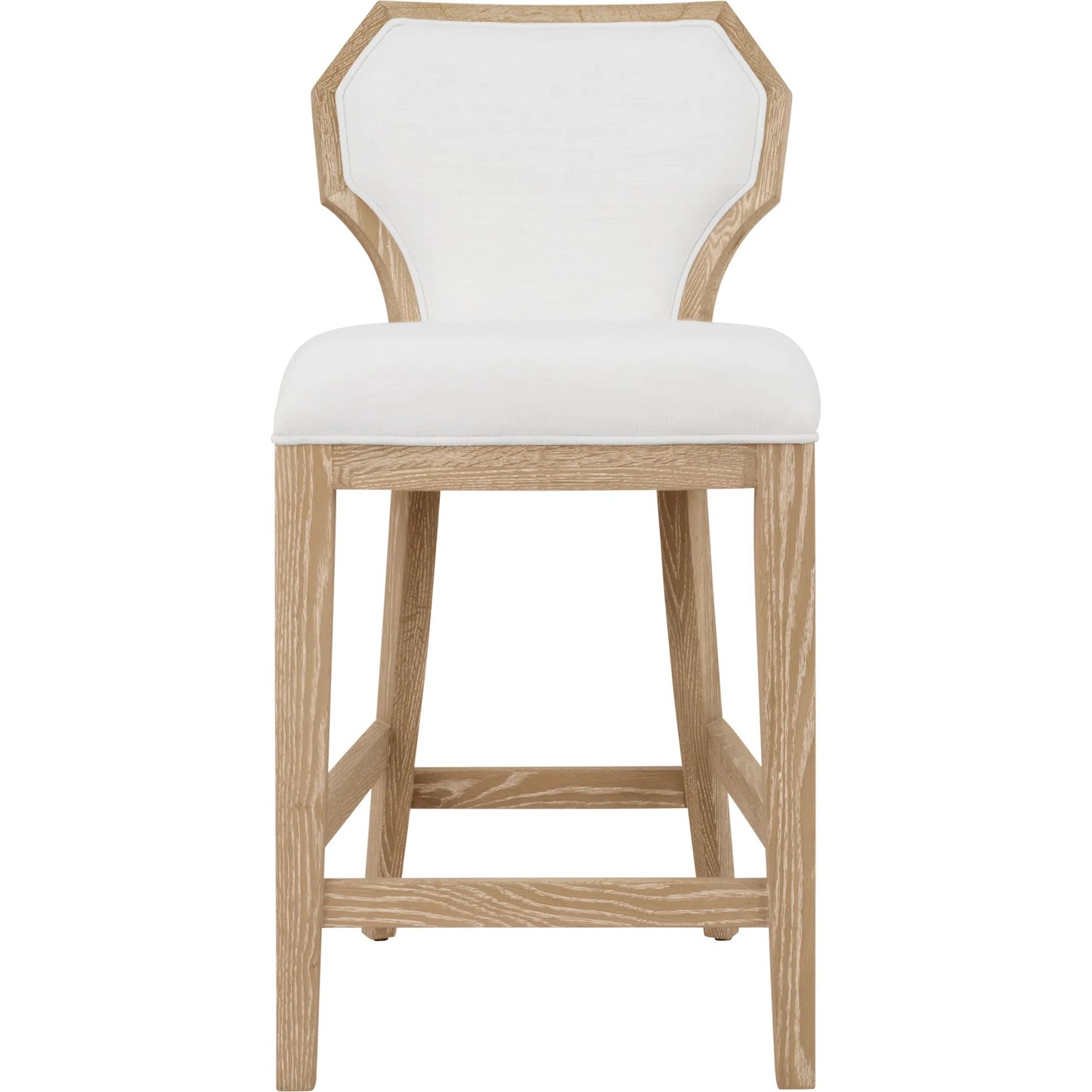002 SI-2461351 | Additional Silo | Tally Counter Stool by Worlds Away in cerused oak. Made from solid wood, mdf, foam, linen in a transitional style.