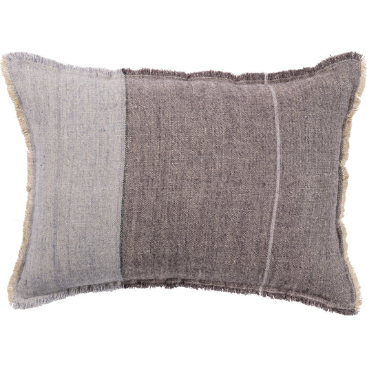 Tanzy Morrigan Pillow by Jaipur Living in gray, slate. Made from 100% linen in a cottage & farmhouse style.