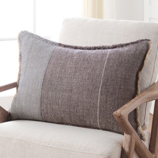 Tanzy TAN15 Pillow by Jaipur Living in gray, slate. Made from 100% linen in a cottage & farmhouse style.
