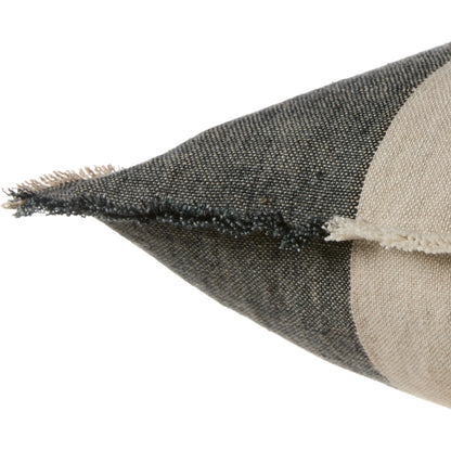 Tanzy TAN17 Pillow by Jaipur Living in gray. Made from 100% linen in a cottage & farmhouse style.