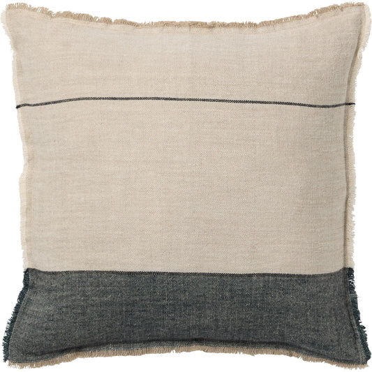 Tanzy Morrigan Tan Pillow by Jaipur Living in gray. Made from 100% linen in a cottage & farmhouse style.