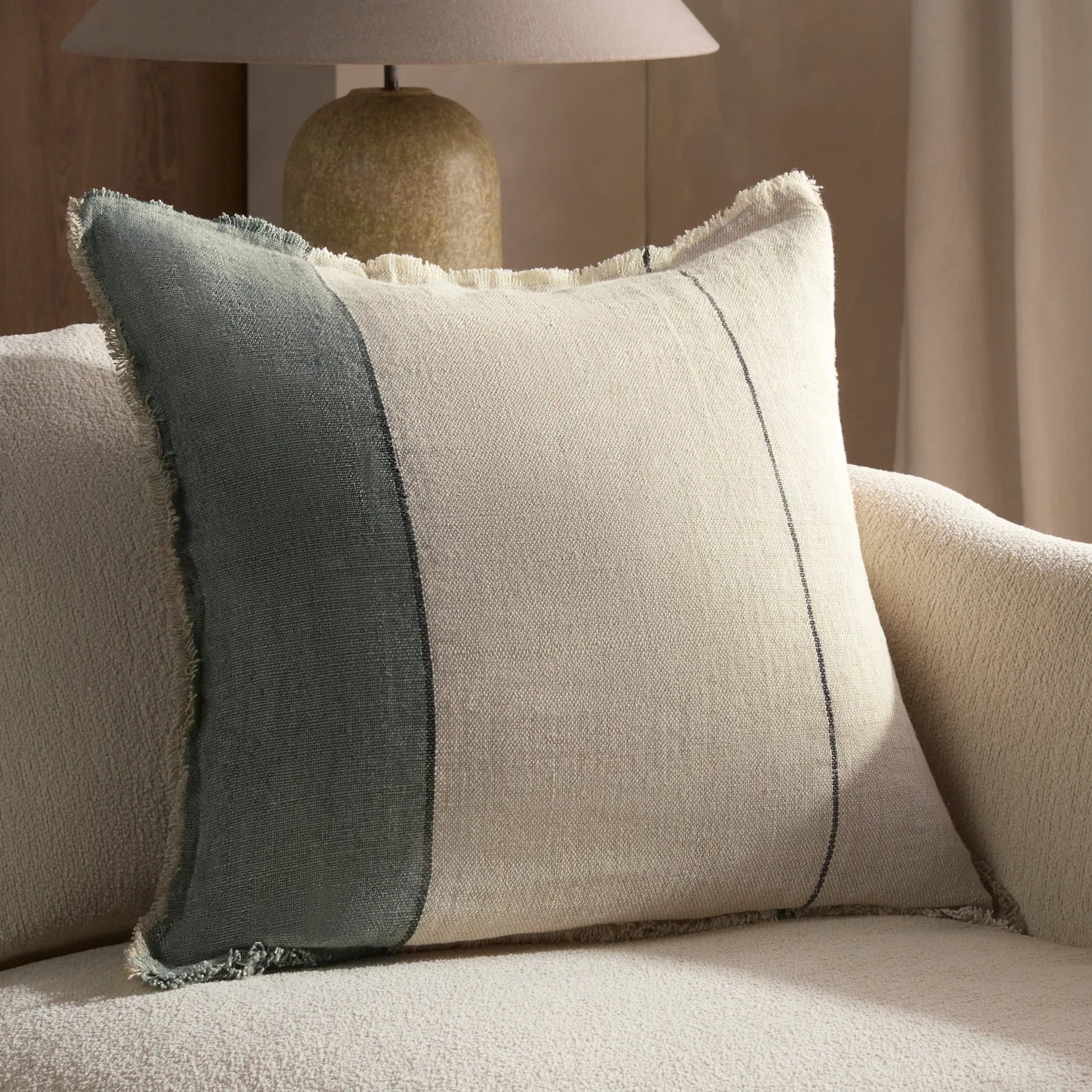 Tanzy TAN17 Pillow by Jaipur Living in gray. Made from 100% linen in a cottage & farmhouse style.