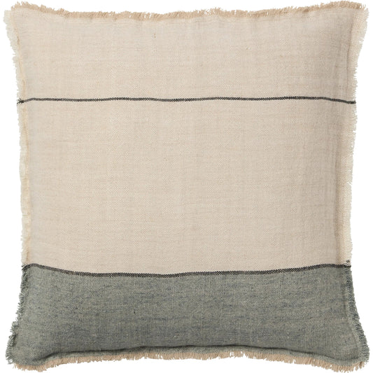 Tanzy Morrigan Tan Pillow by Jaipur Living in gray. Made from 100% linen in a cottage & farmhouse style.