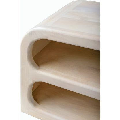 Tana End Table - 531975 by Surya in ivory and wood finish. Made from mango wood in a modern style.