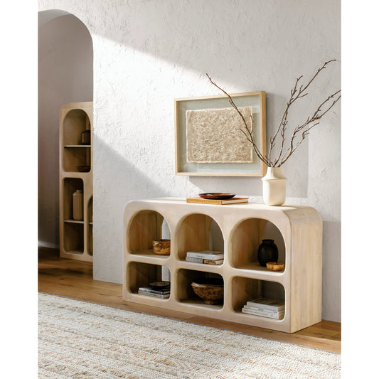 Tana Console Table - 531969 by Surya in ivory and wood finish. Made from mango wood in a modern style.
