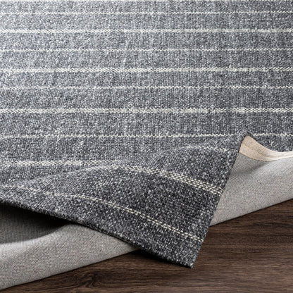 Tartan Rug - 27254 by Livabliss in black, light gray, gray. Made from 50% viscose, 50% wool in a unique style.