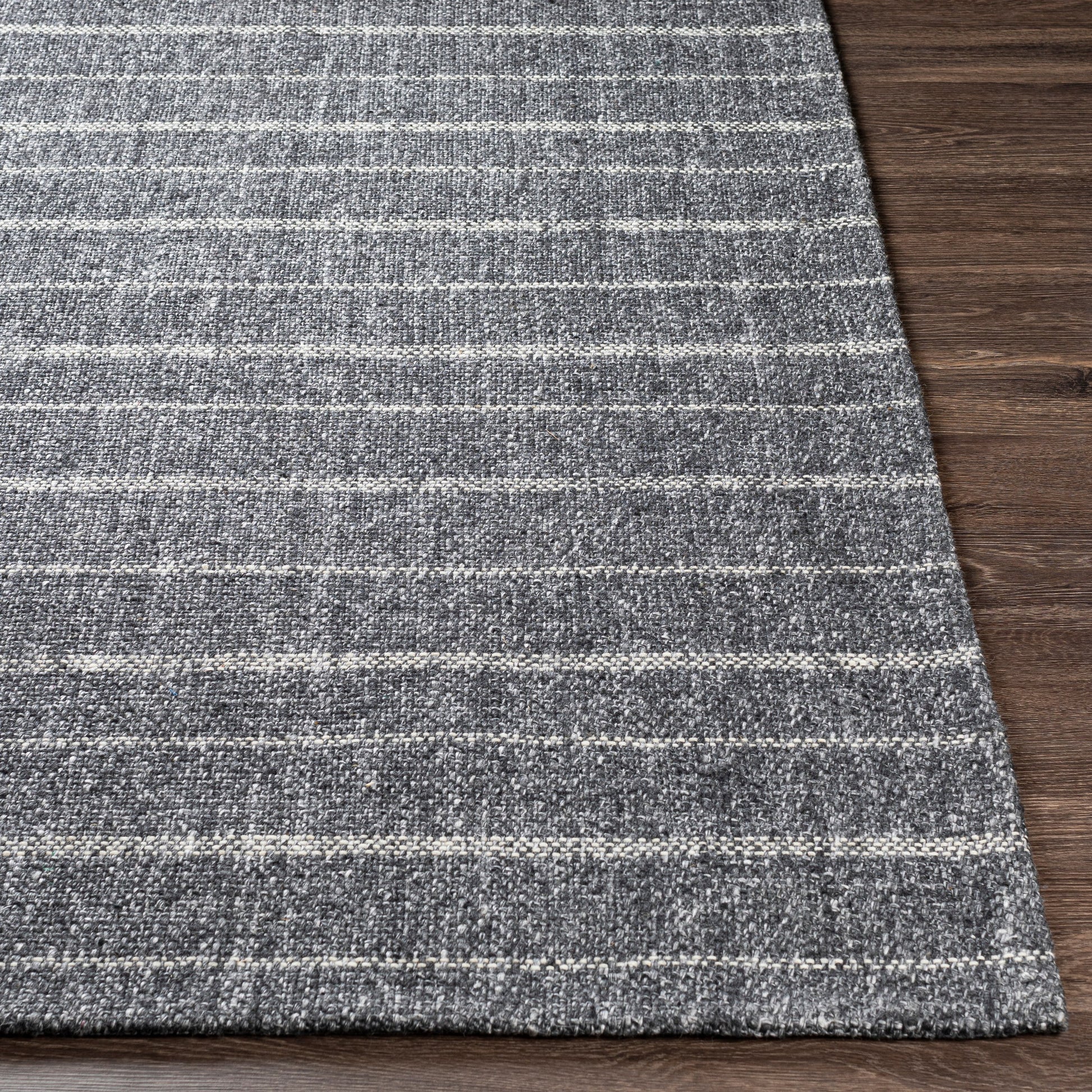 Tartan Rug - 27254 by Livabliss in black, light gray, gray. Made from 50% viscose, 50% wool in a unique style.