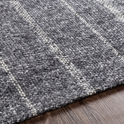 Tartan Rug - 27254 by Livabliss in black, light gray, gray. Made from 50% viscose, 50% wool in a unique style.