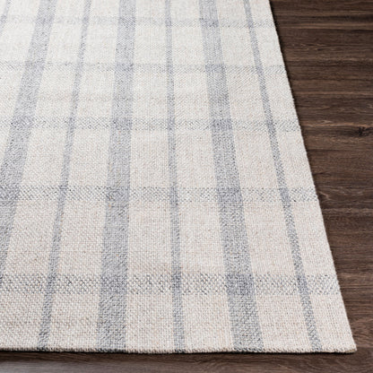 Tartan Rug - 27255 by Livabliss in oatmeal, light gray, gray. Made from 50% viscose, 50% wool in a unique style.