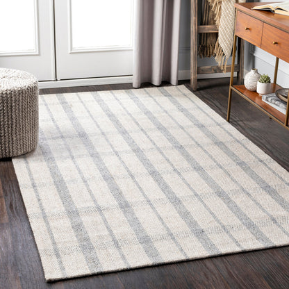 Tartan Rug - 27255 by Livabliss in oatmeal, light gray, gray. Made from 50% viscose, 50% wool in a unique style.