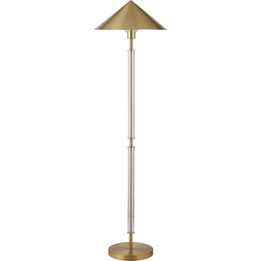 Tarron Floor Lamp by Worlds Away. Made from acrylic, brass in a unique style.