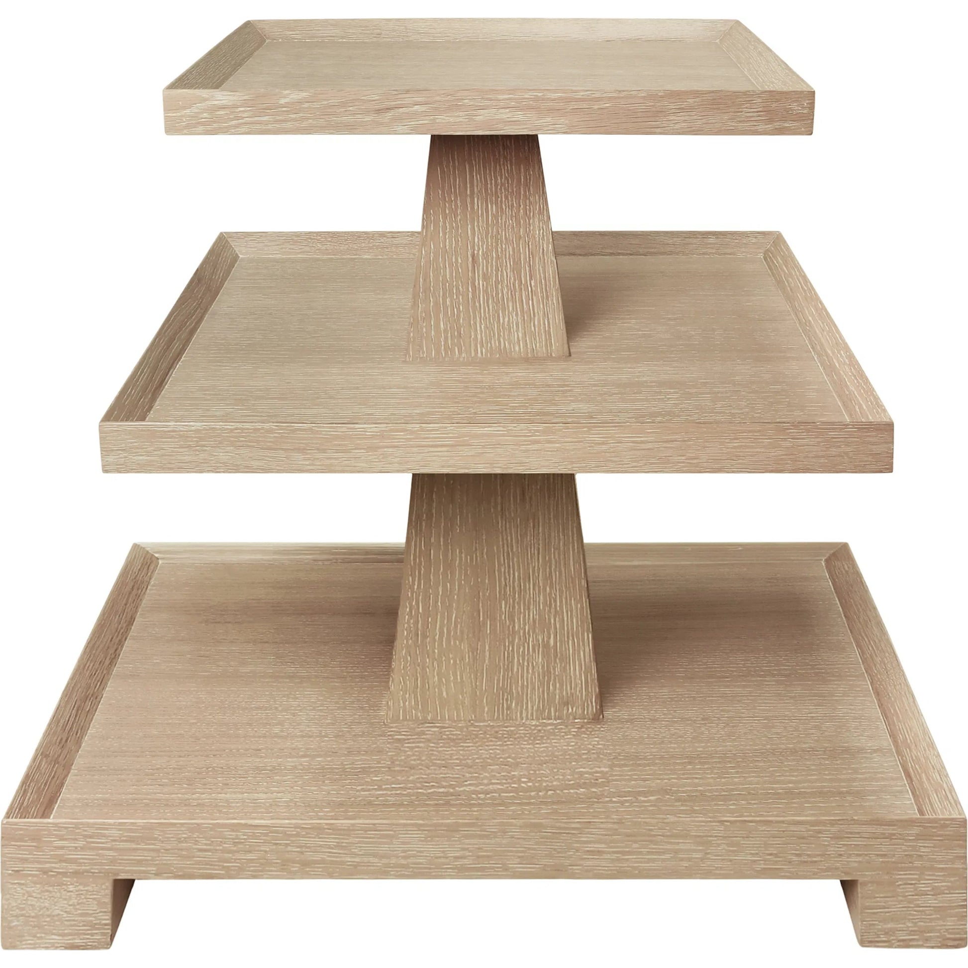 Tatiana Three Tier Center Column Side Table by Worlds Away. Made from solid wood, mdf in a transitional style.
