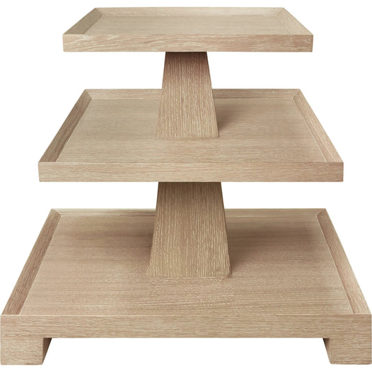 Tatiana Three Tier Center Column Side Table by Worlds Away. Made from solid wood, mdf in a unique style.