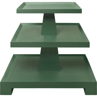 Tatiana Three Tier Center Column Side Table by Worlds Away. Made from solid wood, mdf in a transitional style.