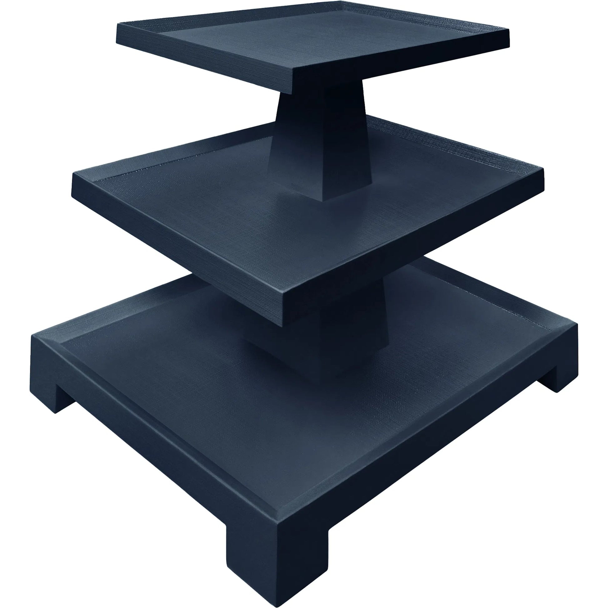 Tatiana Three Tier Center Column Side Table by Worlds Away. Made from solid wood, mdf in a transitional style.