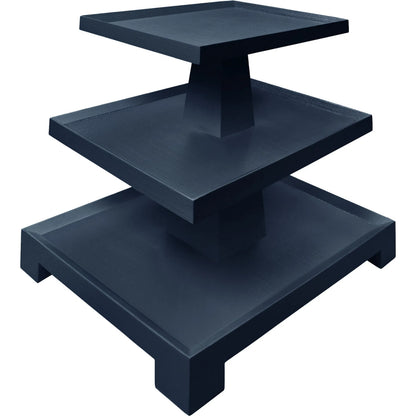 Tatiana Three Tier Center Column Side Table by Worlds Away. Made from solid wood, mdf in a transitional style.