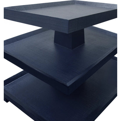 Tatiana Three Tier Center Column Side Table by Worlds Away. Made from solid wood, mdf in a transitional style.