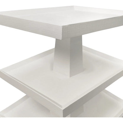 Tatiana Three Tier Center Column Side Table by Worlds Away. Made from solid wood, mdf in a transitional style.