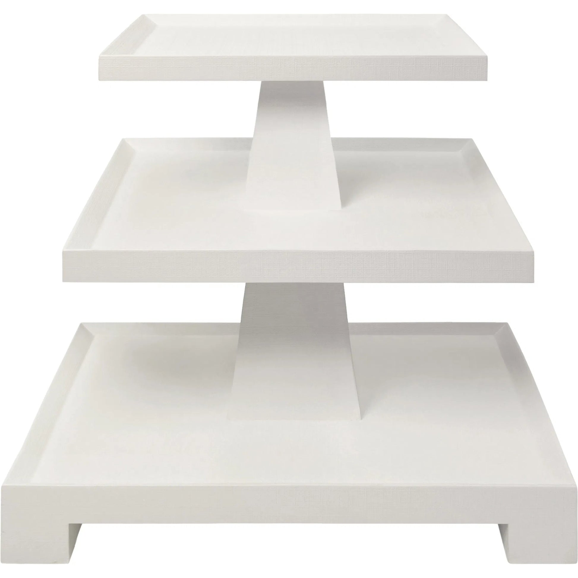Tatiana Three Tier Center Column Side Table by Worlds Away. Made from solid wood, mdf in a transitional style.