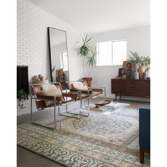 Tatum TW-02 Rug by Loloi in stone, blue. Made from 100% wool in a transitional style.