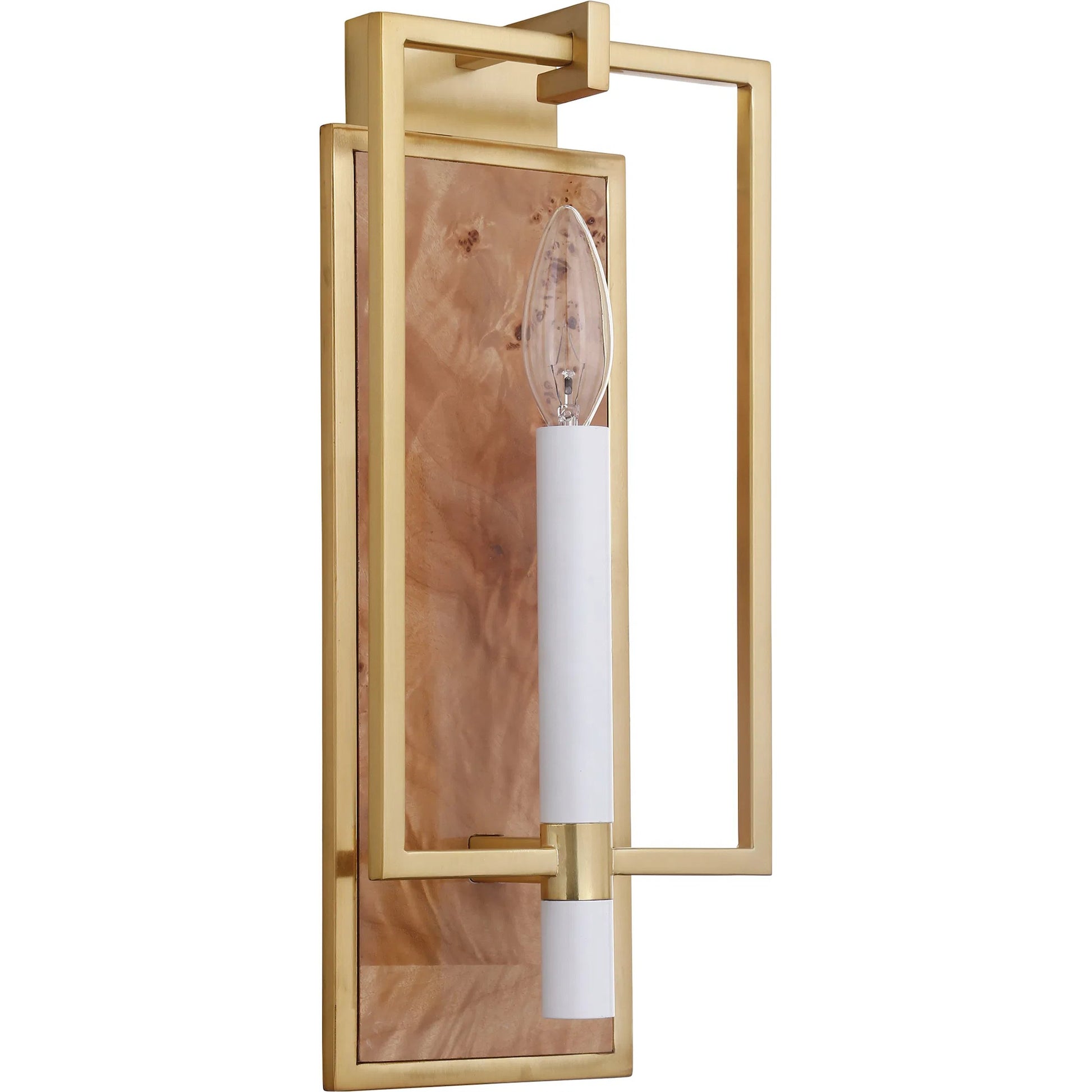 Taurus Candlestick Sconce by Worlds Away. Made from wood, brass in a modern style.