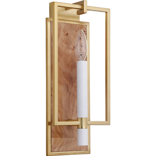 Taurus Candlestick Sconce by Worlds Away. Made from wood, brass in a unique style.