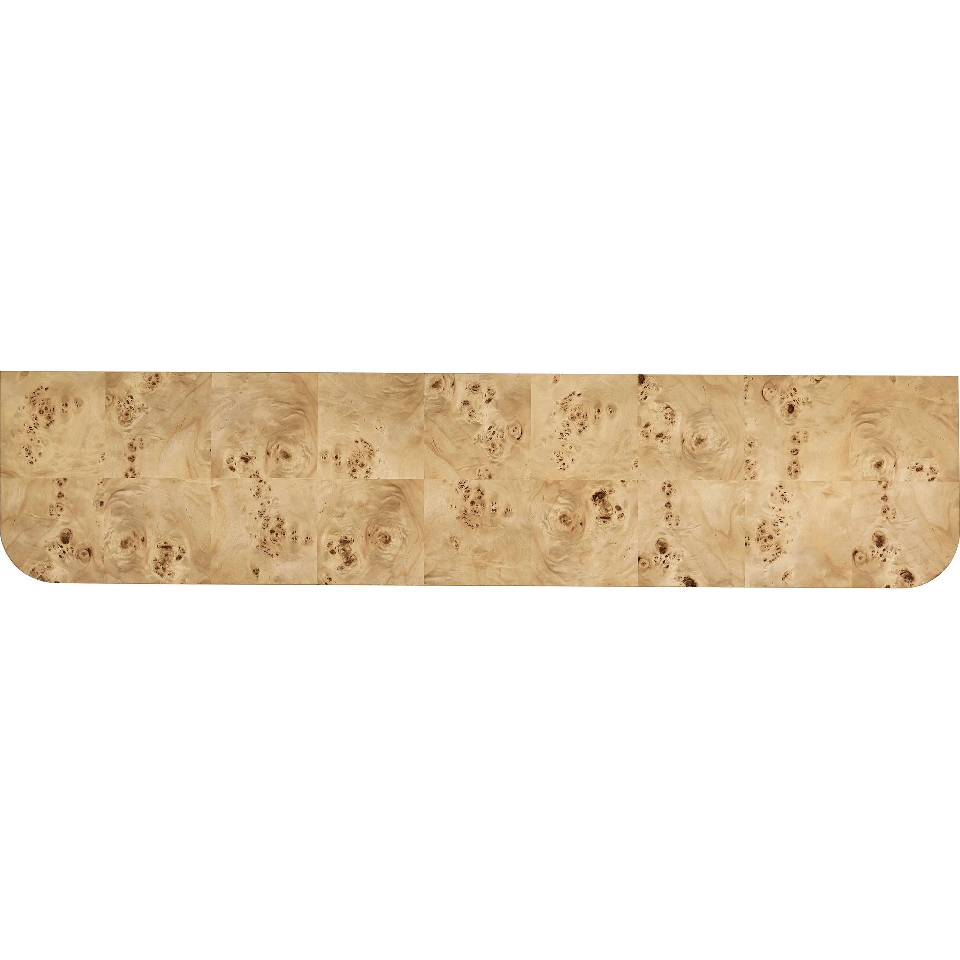 Veil Console Table by Jonathan Charles in natural mappa burl. Made from mappa burl in a modern style.