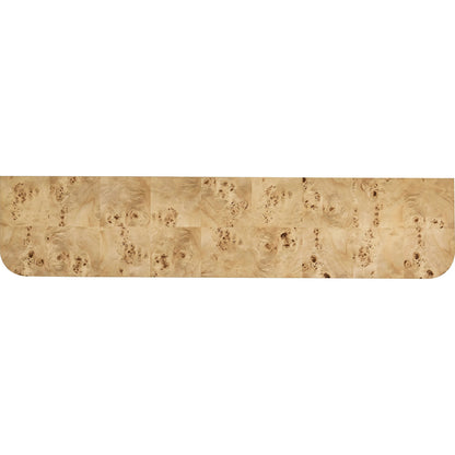 Veil Console Table by Jonathan Charles in natural mappa burl. Made from mappa burl in a modern style.
