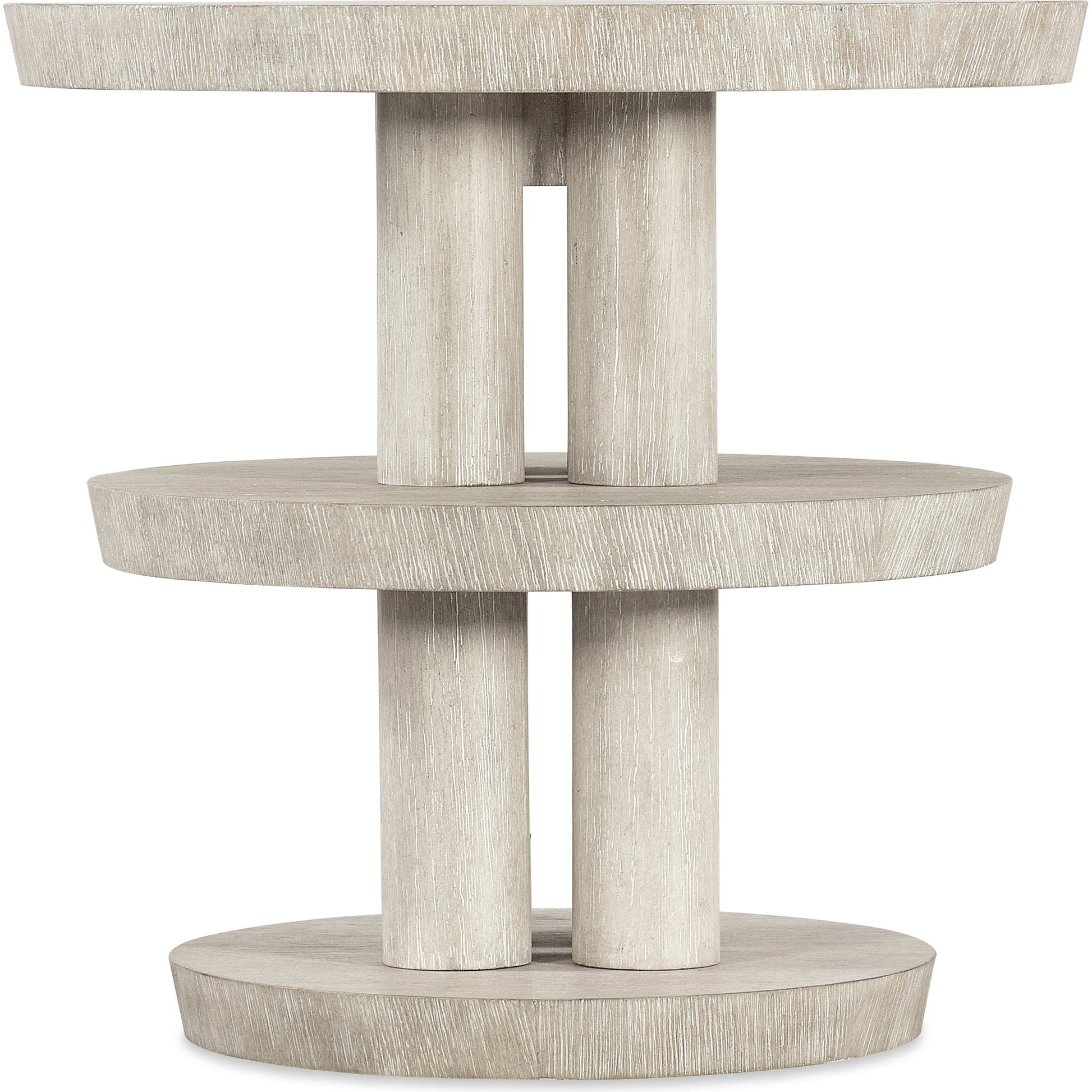 Modern Mood Round Side Table by Hooker Furniture. Made from oak veneers in a modern style.