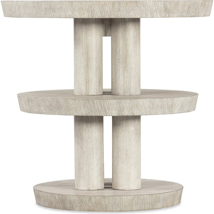 Modern Mood Round Side Table by Hooker Furniture. Made from oak veneers in a modern style.