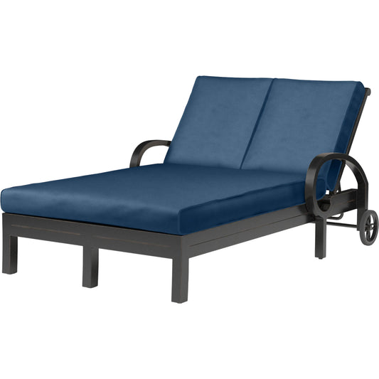 Monterey Outdoor Double Chaise by Sunset West in browns. Made from aluminum in a cottage & farmhouse style.