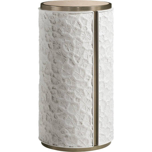 Pelagic Accent Table by Jonathan Charles in white washed oak. Made from main oak veneer in a unique style.