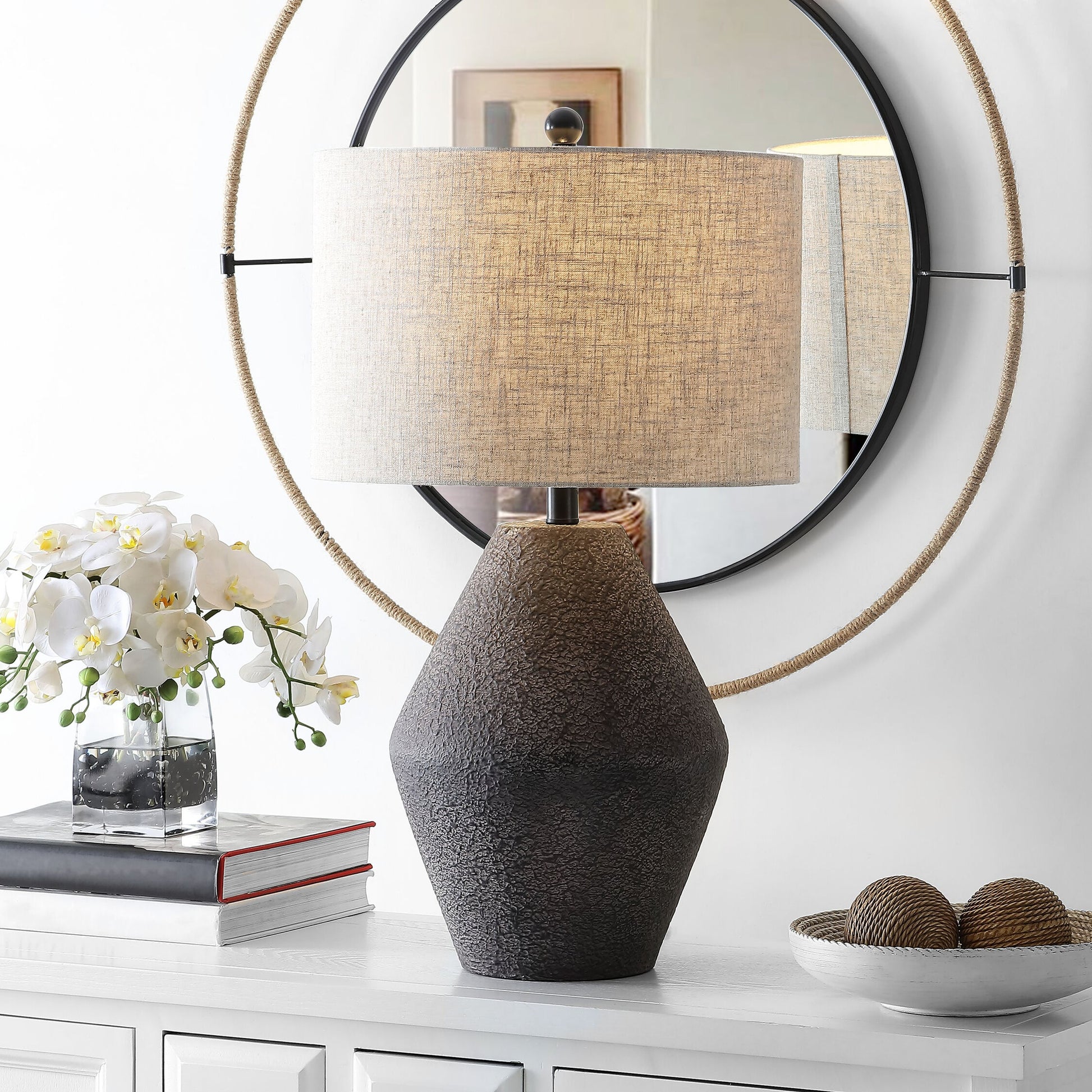 Kickapoo Table Lamp by HedgeApple Essentials in brown. Made from 100% cotton polyester in a modern style.