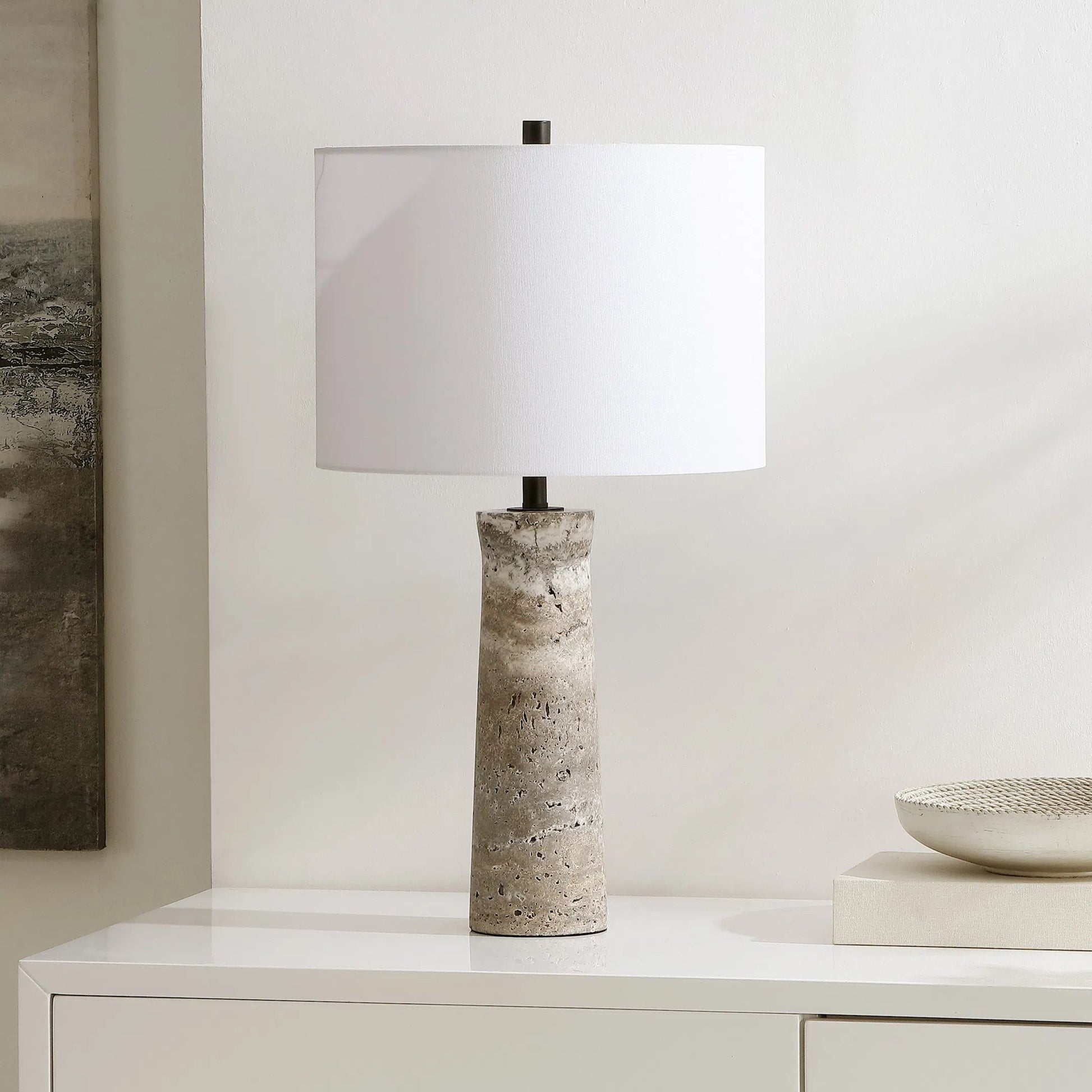 Mathews Travertine Table Lamp by HedgeApple Essentials. Made from unique in a modern style.