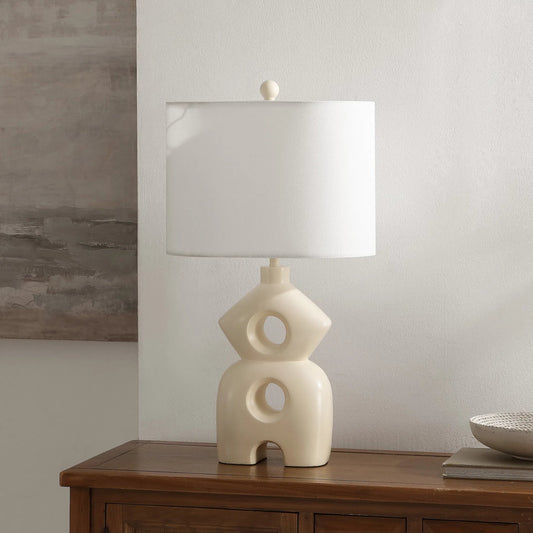 Denton Table Lamp by HedgeApple Essentials in creme. Made from resin, 100% cotton in a unique style.