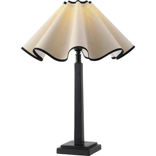 Atwood Table Lamp by HedgeApple Essentials in black, natural. Made from resin body, rattan shade in a traditional style.