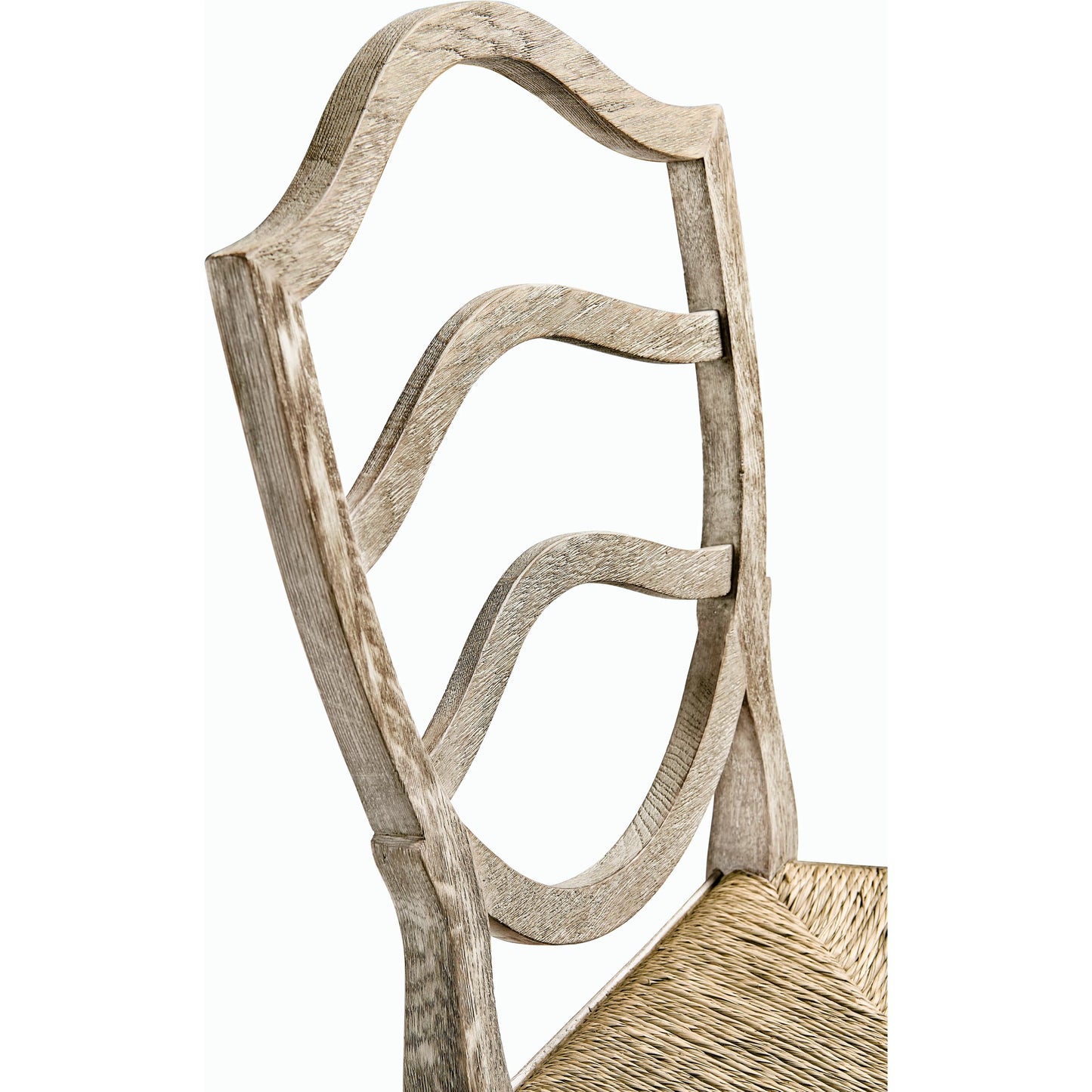 006 SR-846575 | Closeup | William Yeoward Bodiam Grey Oak Side Chair by Jonathan Charles in greyed oak. Made from oak in a cottage & farmhouse style.